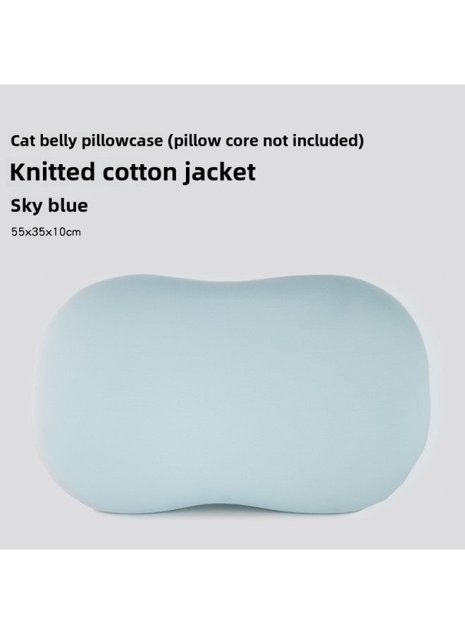 Cat Belly Pillow Pillowcase Does Not Contain Pillow Core Pillowcase Cute Cat Cat Belly Cat Belly Coat 55 × 35cm Removable And Washable-Color:Single Pillowcase [sky Blue-Specifications:35CMX55CM  - Image 1