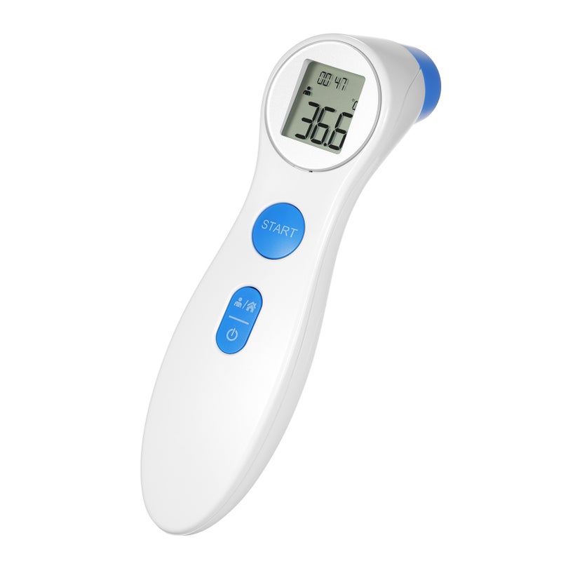 مقياس حرارة الجبهة بالأشعة تحت الحمراء الرقمي (غير المتلامس)
مقياس حرارة بالأشعة تحت الحمراء غير المتلامس محمول
مقياس قياس الحرارة الرقمي بشاشة LCD
عرض الوقت والتاريخ
وضع حرارة مزدوج للجبهة/الجسم
سجل ذاكرة بمجموعتين عشر
درجة مئوية / درجة فهرنهايت - Image 1