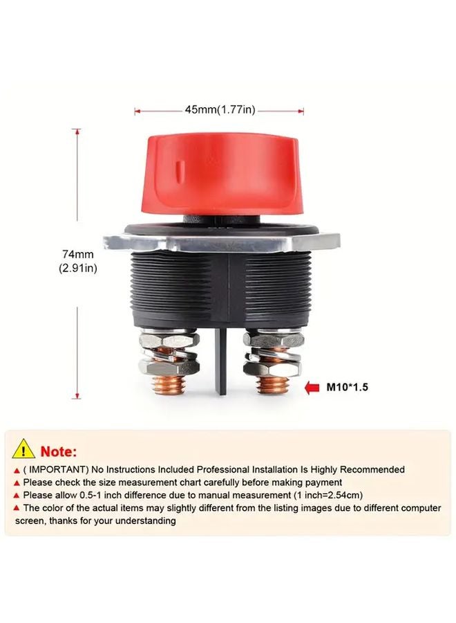 مفتاح عزل بطارية 300 أمبير 12 فولت، قاطع طاقة دوار للشاحنات الترفيهية والدراجات النارية والشاحنات والقوارب - Image 4