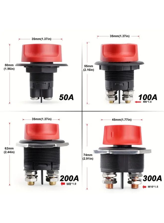مفتاح عزل بطارية 300 أمبير 12 فولت، قاطع طاقة دوار للشاحنات الترفيهية والدراجات النارية والشاحنات والقوارب - Image 3