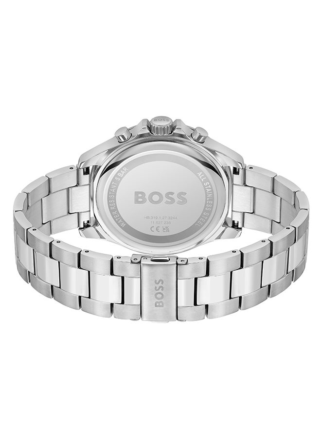 HUGO BOSS - ساعة يد رجالية كرونوغراف دائرية الشكل من الستانلس ستيل 1514057 - 45 ملم - Image 1