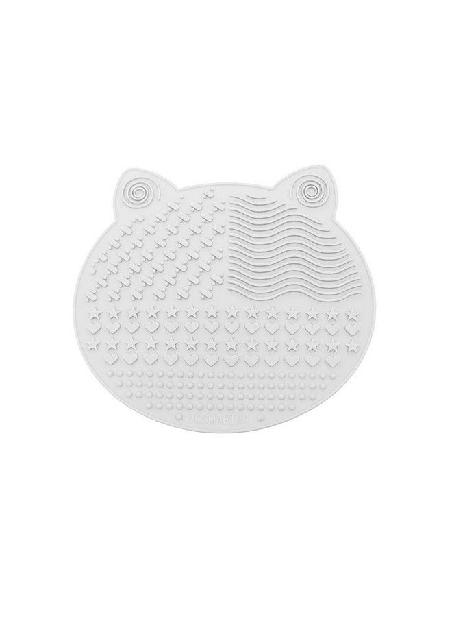 JCSMARTEC 2Pack Makeup Brush Cleaning Mat, Cute Cat Ear Animal Design Silicone Brush Cleaner Pad With Suction Cups [Us Patent Registered] (Black+White) - Image 2