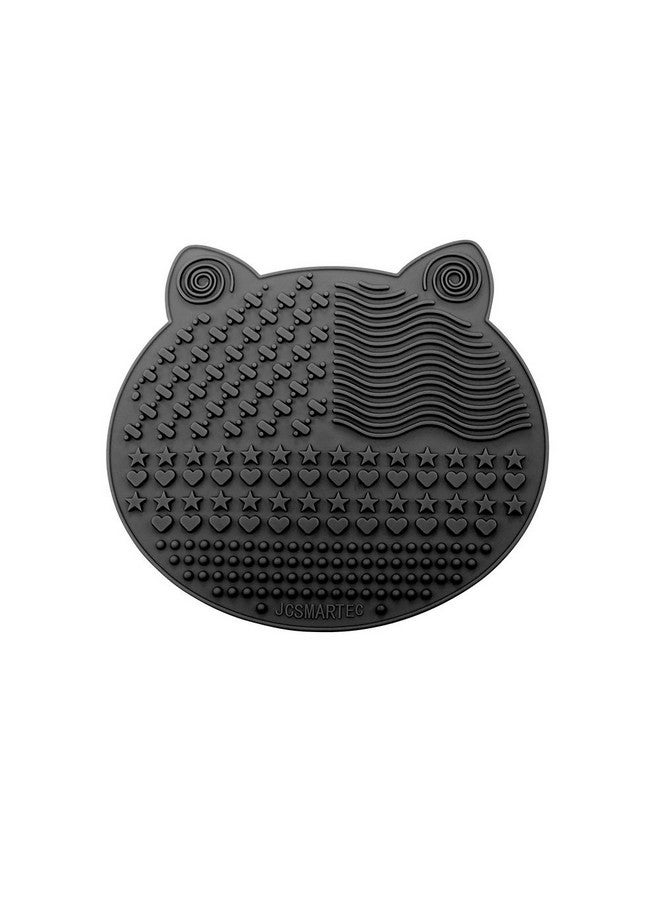 JCSMARTEC 2Pack Makeup Brush Cleaning Mat, Cute Cat Ear Animal Design Silicone Brush Cleaner Pad With Suction Cups [Us Patent Registered] (Black+White) - Image 3