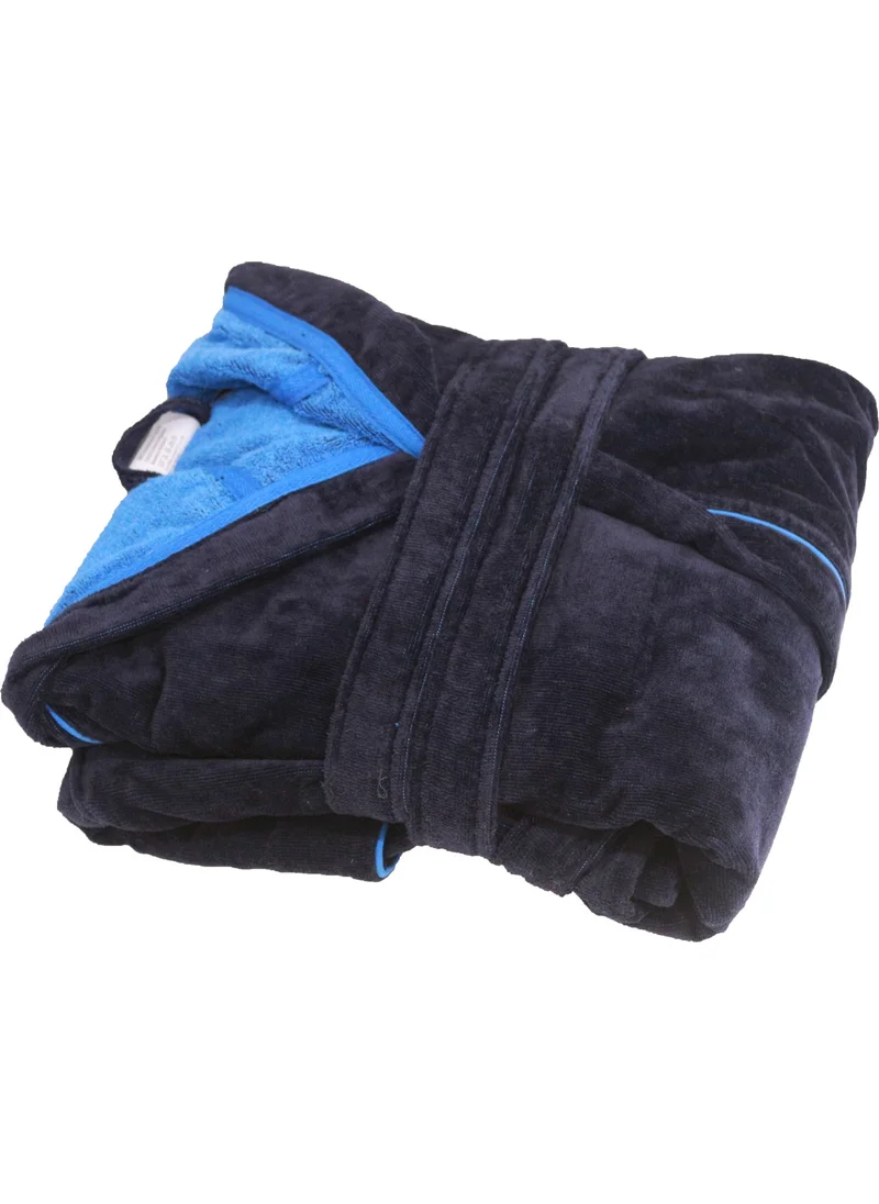 Ender Home Bathrobe Yarn Dye Velvet Short Hooded Model Bathrobe