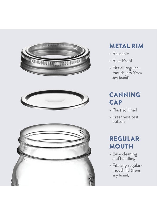 Paksh Novelty - Paksh Novelty Mason Jars with Lids & Sealer - 10 Pack 16 Oz Regular Mouth Glass Canning Jars - Food Storage Container - Airtight Container for Pickling, Home Decor, Overnight Oats, Fruit Preserves - Image 1