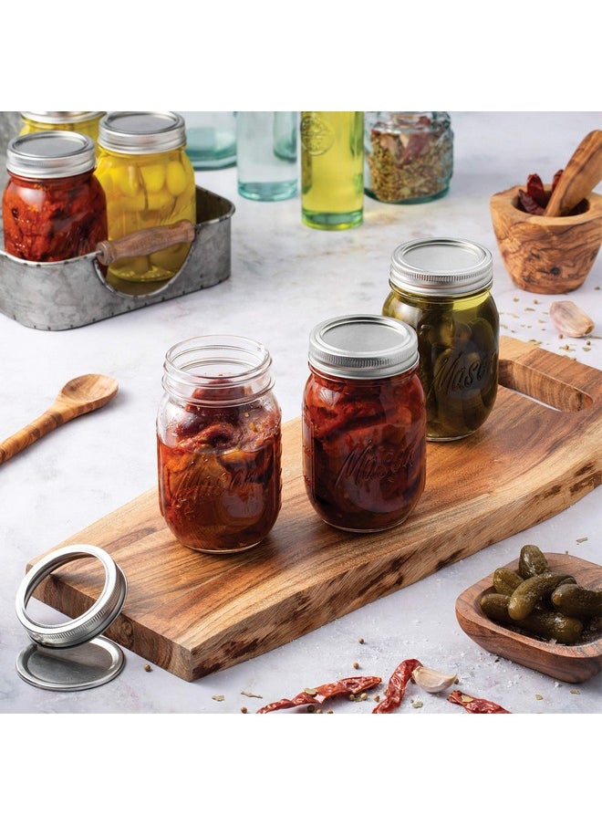 Paksh Novelty - Paksh Novelty Mason Jars with Lids & Sealer - 10 Pack 16 Oz Regular Mouth Glass Canning Jars - Food Storage Container - Airtight Container for Pickling, Home Decor, Overnight Oats, Fruit Preserves - Image 1