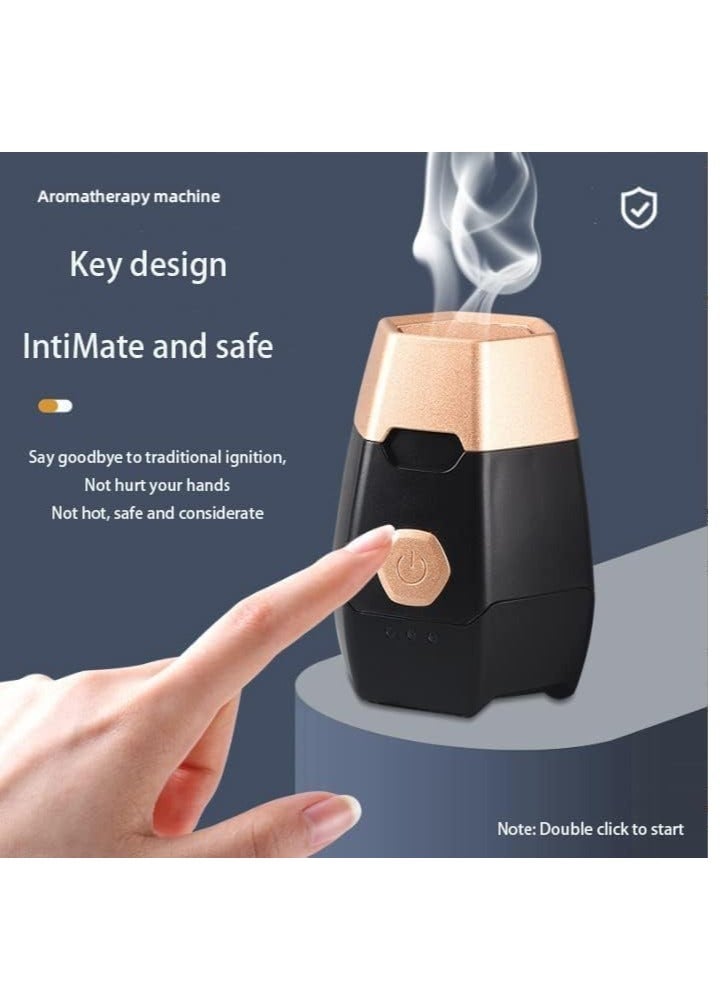 Bukhoor Well-designed aroma diffuser, electronic incense burner, portable smart aroma diffuser, car mini aroma diffuser, safe and intimate (black)  - Image 2
