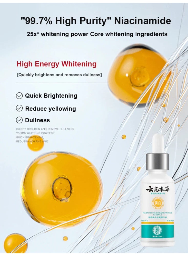 Hanxi Brightening Repair Essence 30ml with Nicotinamide for Skin Whitening, Dark Spot Correction, Moisturizing Care, Smooth and Radiant Skin, Suitable for All Skin Types - Image 3