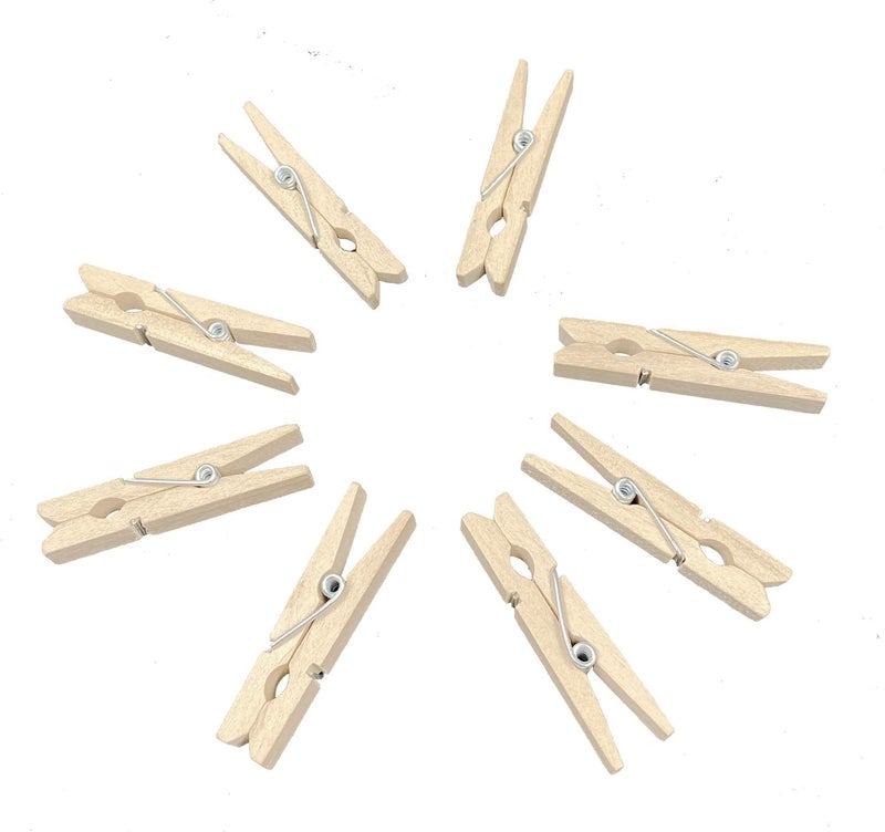 Prescent Small Mini Wooden Clips for Pictures, Gift Packaging, Art and Craft, DIY, Decoration and Much More (Natural 2 Inch - Pack of 50) - Image 3