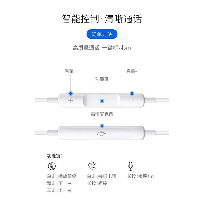 Three-Dimensional Bass Wired Headset Semi-In-Ear Karaoke Wire Control With Microphone Volume Adjustment Typec Manufacturer - Image 4