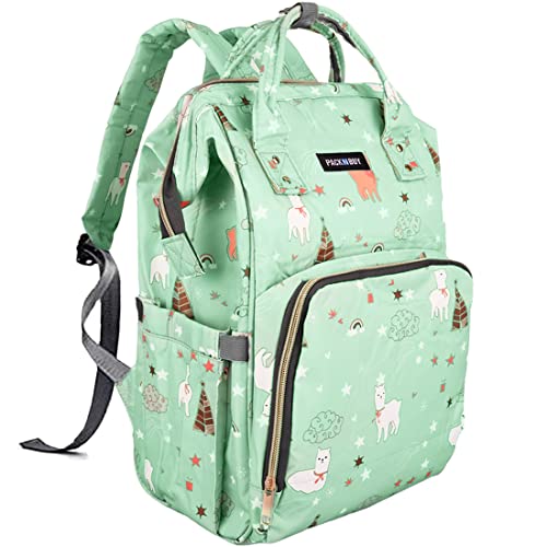 PACKNBUY Diaper Bag for Mothers for Travel, Hospital Bag for Delivery Women Spacious, Insulated Bottle Pockets, Water Resistant with Multiple Pockets to Store Newborn Baby Products (Green) - Image 1