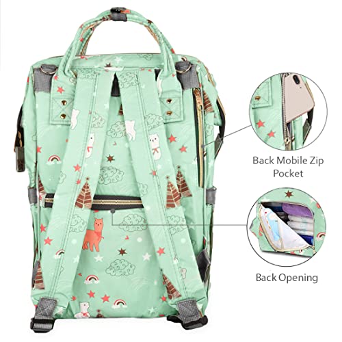 PACKNBUY Diaper Bag for Mothers for Travel, Hospital Bag for Delivery Women Spacious, Insulated Bottle Pockets, Water Resistant with Multiple Pockets to Store Newborn Baby Products (Green) - Image 4