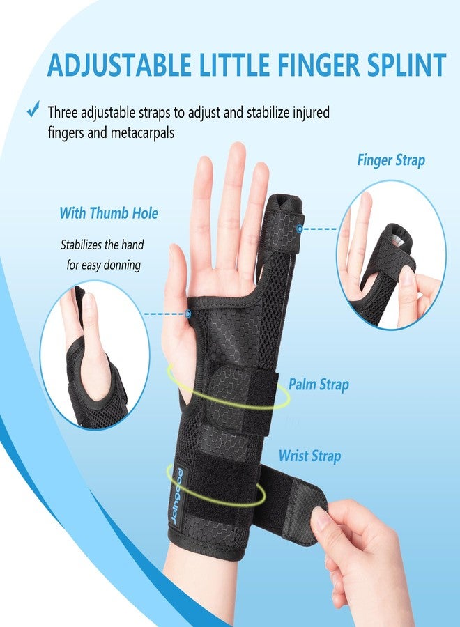 joingood Pinky Finger Splint, Finger Splint for Pinky, Broken Pinky Finger Brace, Little Finger Splint, Metacarpal Finger Splint Hand Brace for Trigger Finger, Arthritis, Pinky Splint Left Hand, L - Image 4