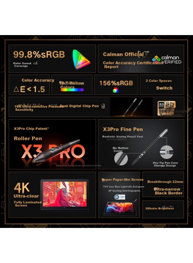 Xppen Artist Pro19(4k) Digital Drawing Monitor Hand-painted Screen Computer Professional Drawing Tablet Connect To Computer Laptop Hand-painted Board Ap19 Handwriting Board Electronic Drawing Board - Image 2