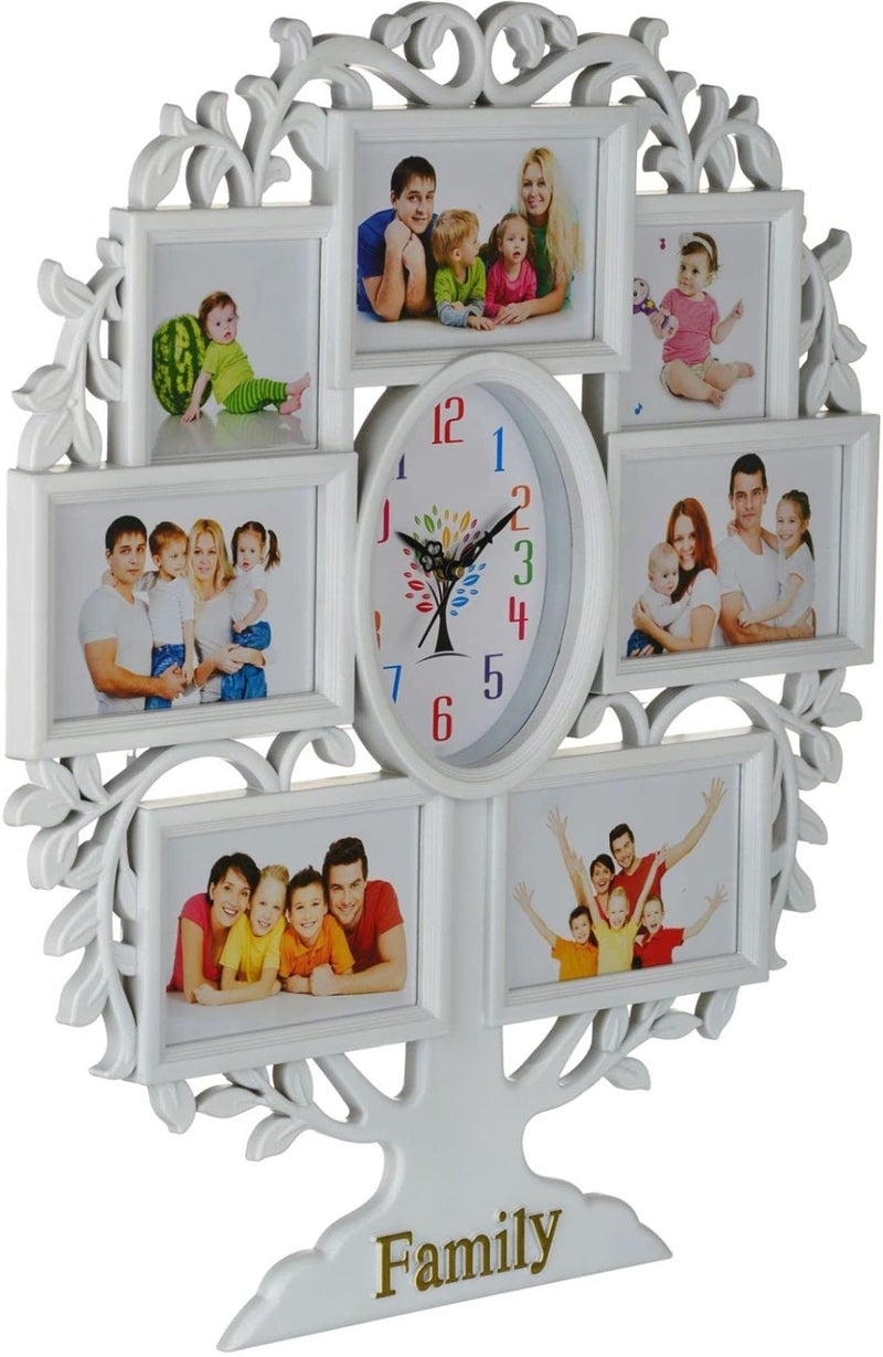 Harbour Analog Latest Stylish New Models Wall Clock with Photo Frames for Home Living Room Hall Bedroom (Size Height 58 CM X Width 48CM)- Home Decor Big Size Wall Clock Mz WL 6 - Image 4