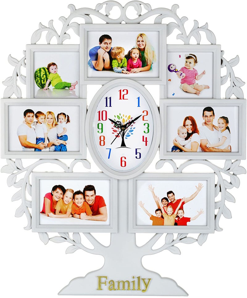 Harbour Analog Latest Stylish New Models Wall Clock with Photo Frames for Home Living Room Hall Bedroom (Size Height 58 CM X Width 48CM)- Home Decor Big Size Wall Clock Mz WL 6 - Image 3