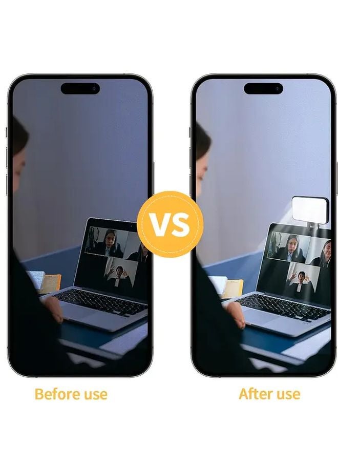 Black Mini Portable LED Selfie Light 3 Modes USB Rechargeable For Phone Camera Laptop - Image 5