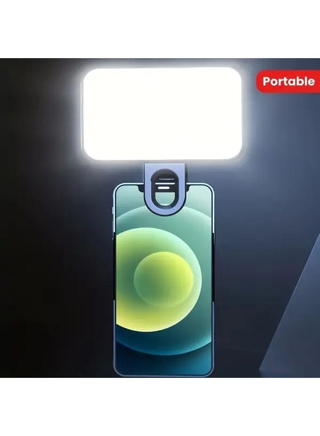 Black Mini Portable LED Selfie Light 3 Modes USB Rechargeable For Phone Camera Laptop - Image 4