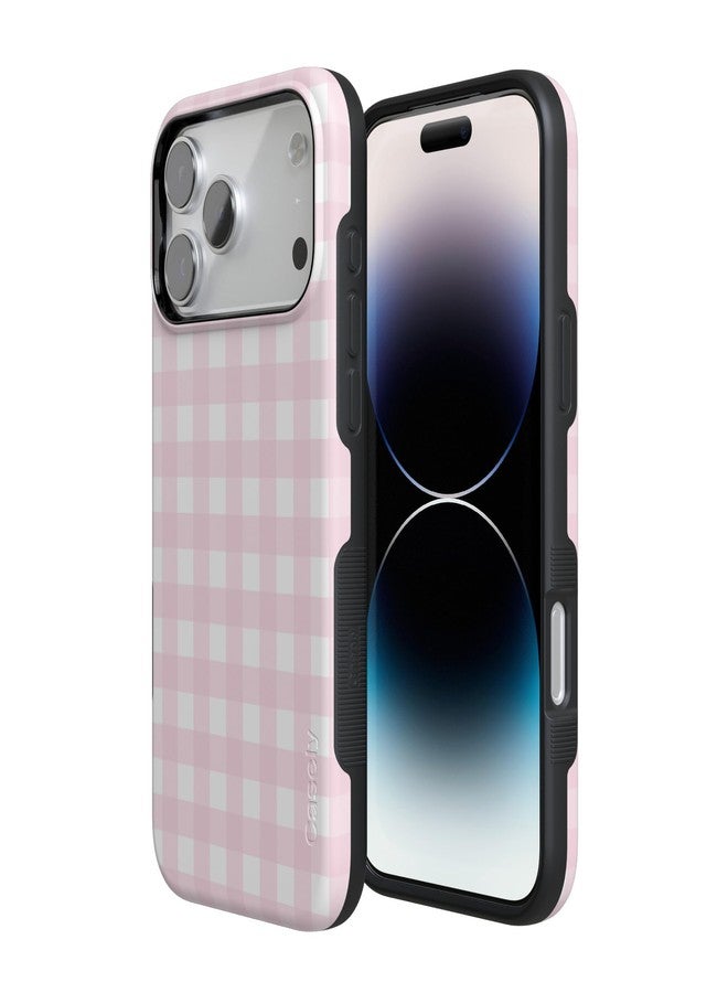 Casely iPhone 17 Pro Max Case | Pink Plaid | Sunday Best | Compatible with MagSafe | Bold Protective Design - Image 2