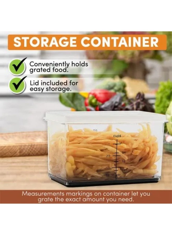 4-Sided Stainless Steel Box Grater with Storage Bin – Handheld Food Shredder and Slicer for Carrots, Zucchini, Lemon, Cheese, and Vegetables – Dishwasher Safe - Image 5