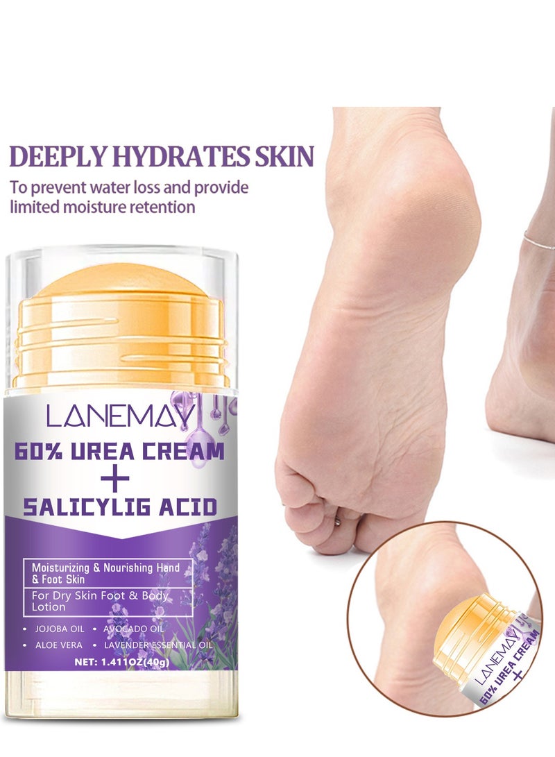 LANEMAY Urea Cream 60 Percent for Feet Maximum Strength with Salicylic Acid, Callus Remover, Dead Skin Exfoliation, Hand and Foot Cream for Dry Cracked Hands,Elbows, Feet, Heels, Knees - Image 1