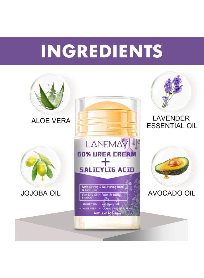 LANEMAY Urea Cream 60 Percent for Feet Maximum Strength with Salicylic Acid, Callus Remover, Dead Skin Exfoliation, Hand and Foot Cream for Dry Cracked Hands,Elbows, Feet, Heels, Knees - Image 3