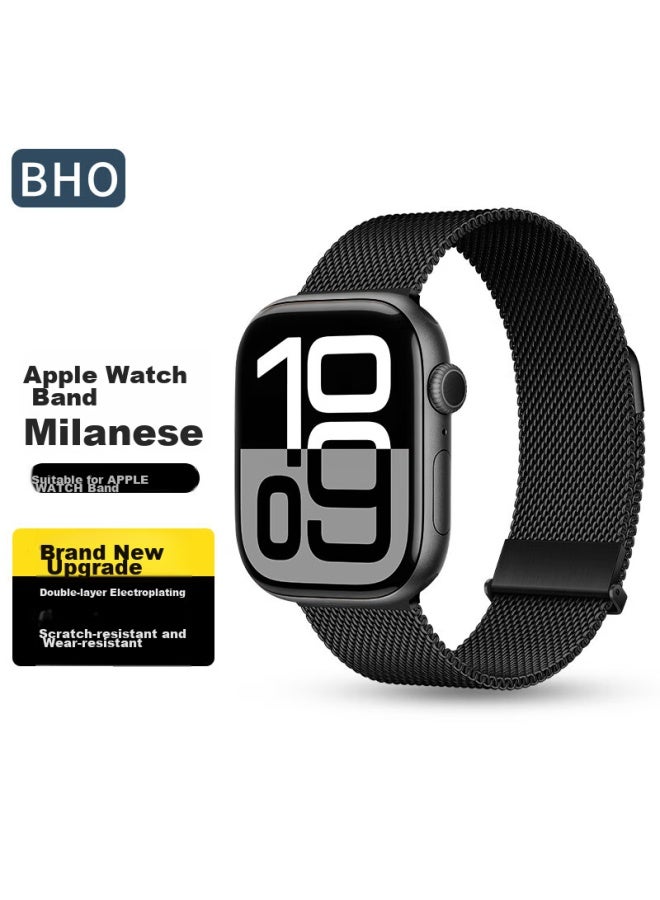 Bho Apple Watch Band Compatible With Apple Watch S10/s9/se/ultra2, Milanese Loop, Iwatch S8/7/6/5/4, Metal Stainless Steel Band - Image 1
