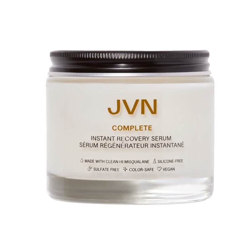 JVN Complete Instant Recovery Hair Serum, 3.4 Fl Oz, Frizz Fighting, Heat Protectant, Hair Smoothing Cream Strengthens & Repairs Damage, Silicone Free - Image 1