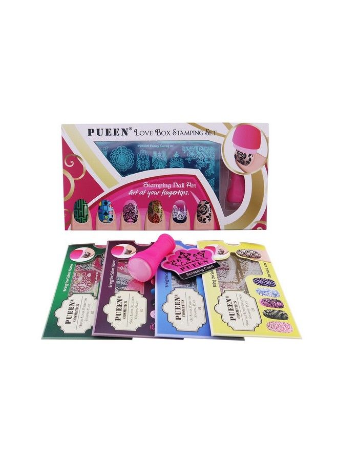 PUEEN Nail Art Stamping Love Box I 4 Lover Collection Plates 125X65Mm Unique Nailart Polish Stamping Manicure Image Plate Accessories Kit Bh000576 - Image 2