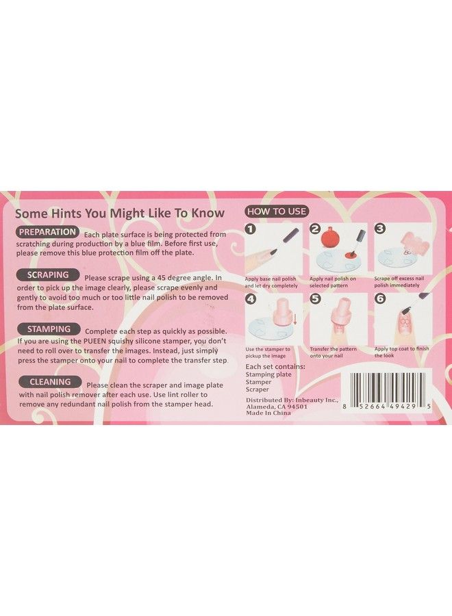 PUEEN Nail Art Stamping Love Box I 4 Lover Collection Plates 125X65Mm Unique Nailart Polish Stamping Manicure Image Plate Accessories Kit Bh000576 - Image 4