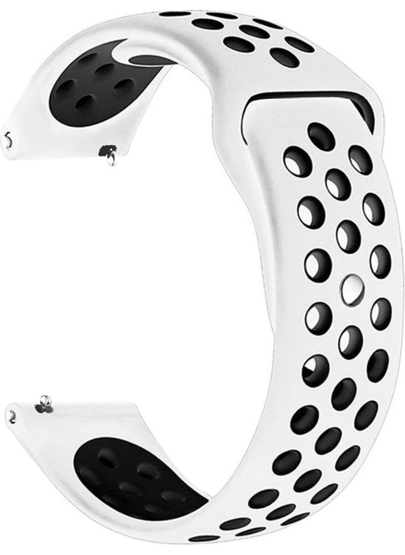 Amazfit Gtr3 and Gtr3 Pro Compatible Soft Textured Nike Style Perforated Patterned Silicone Band Strap
