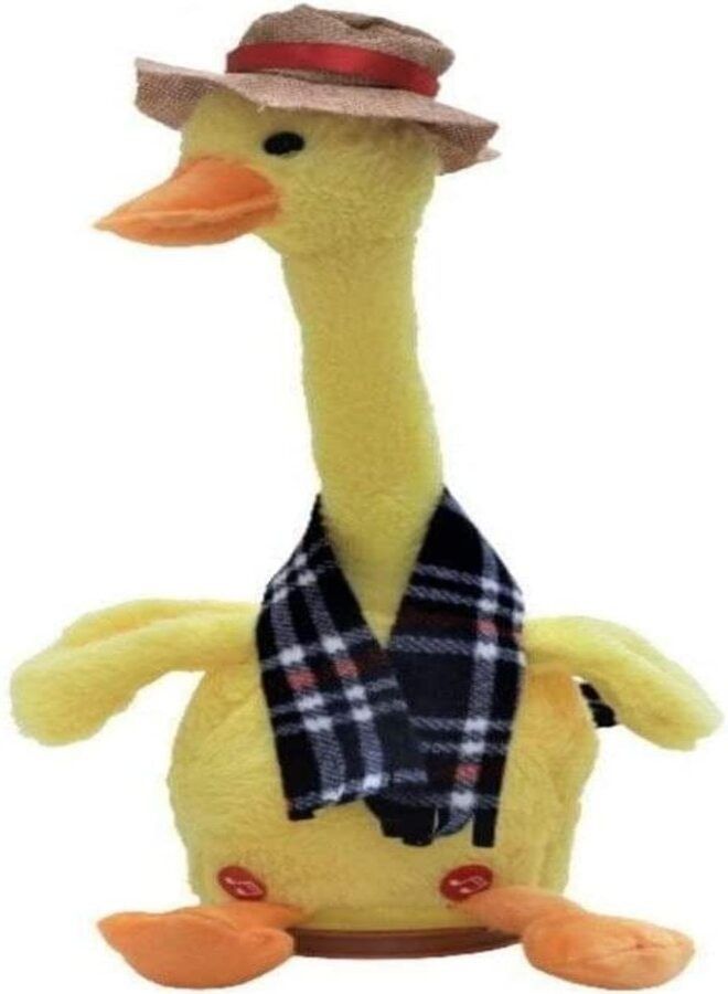 Wriggle Dancing Recording Rechargeable Talking Singing Electronic Duck Plush Toy for Kids - Image 1