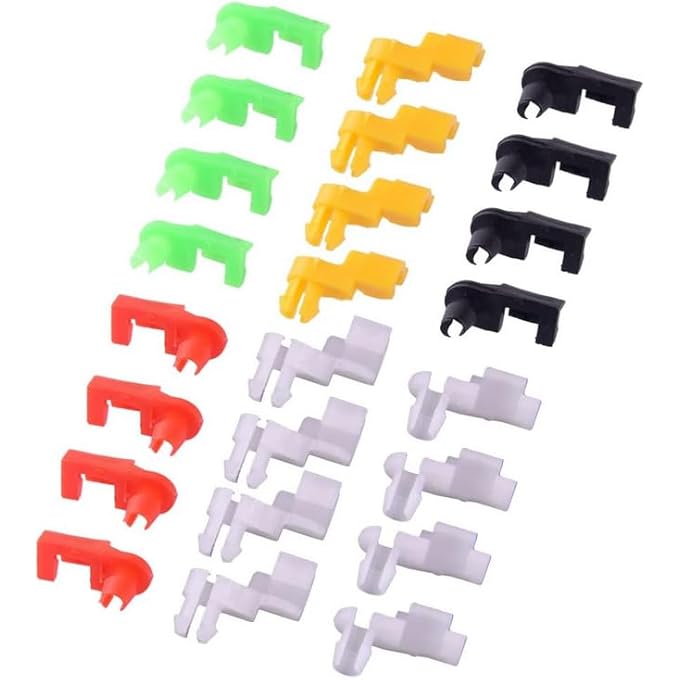 120 قطعة، 7 ألوان، مشابك قضيب قفل الباب، مجموعة مجموعة 6 أنماط، قضبان مقبض باب الصندوق الخلفي، مشبك يسار وأيمن، قضبان مقابض الباب في النهاية، مثبت مشبك لمعظم السيارات