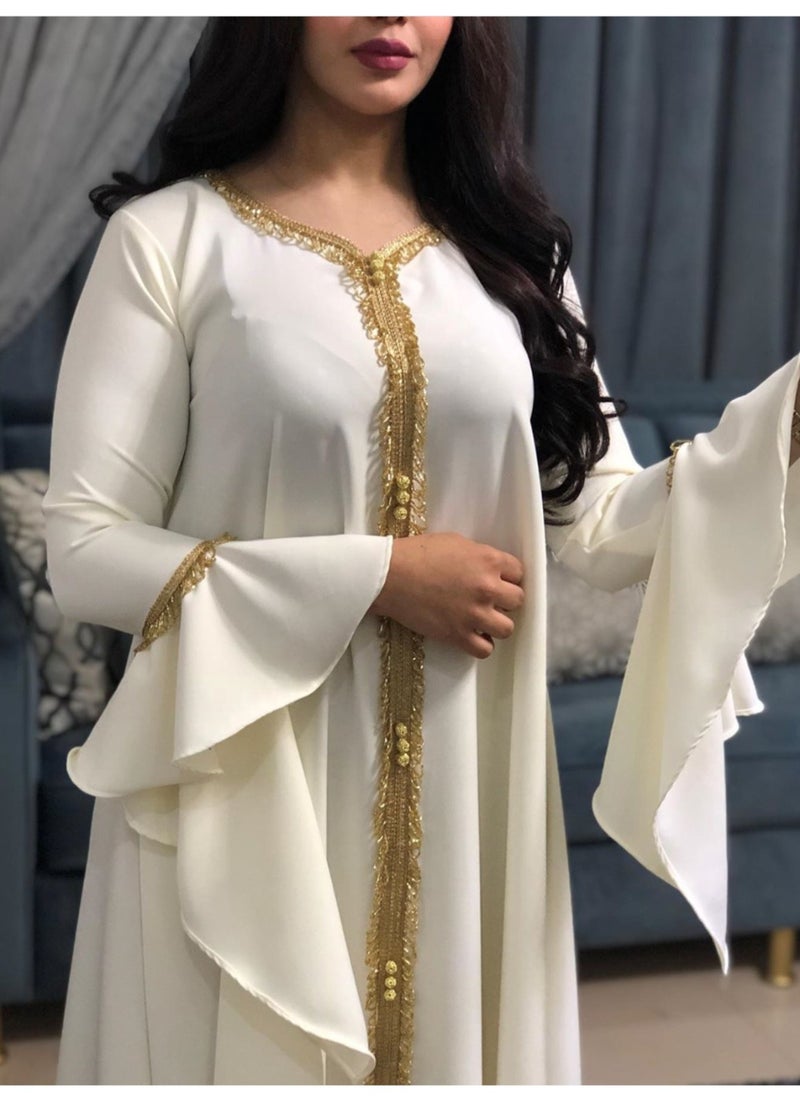 Best Gift Fashion - Best Gift Jalabiya Kaftan Dress For Women White Color - Image 1