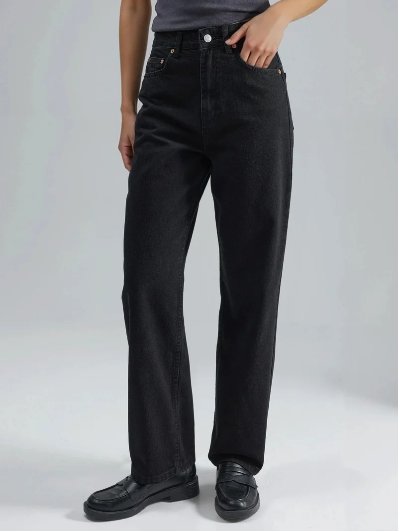 هيكاب جينز موم بخصر مرتفع