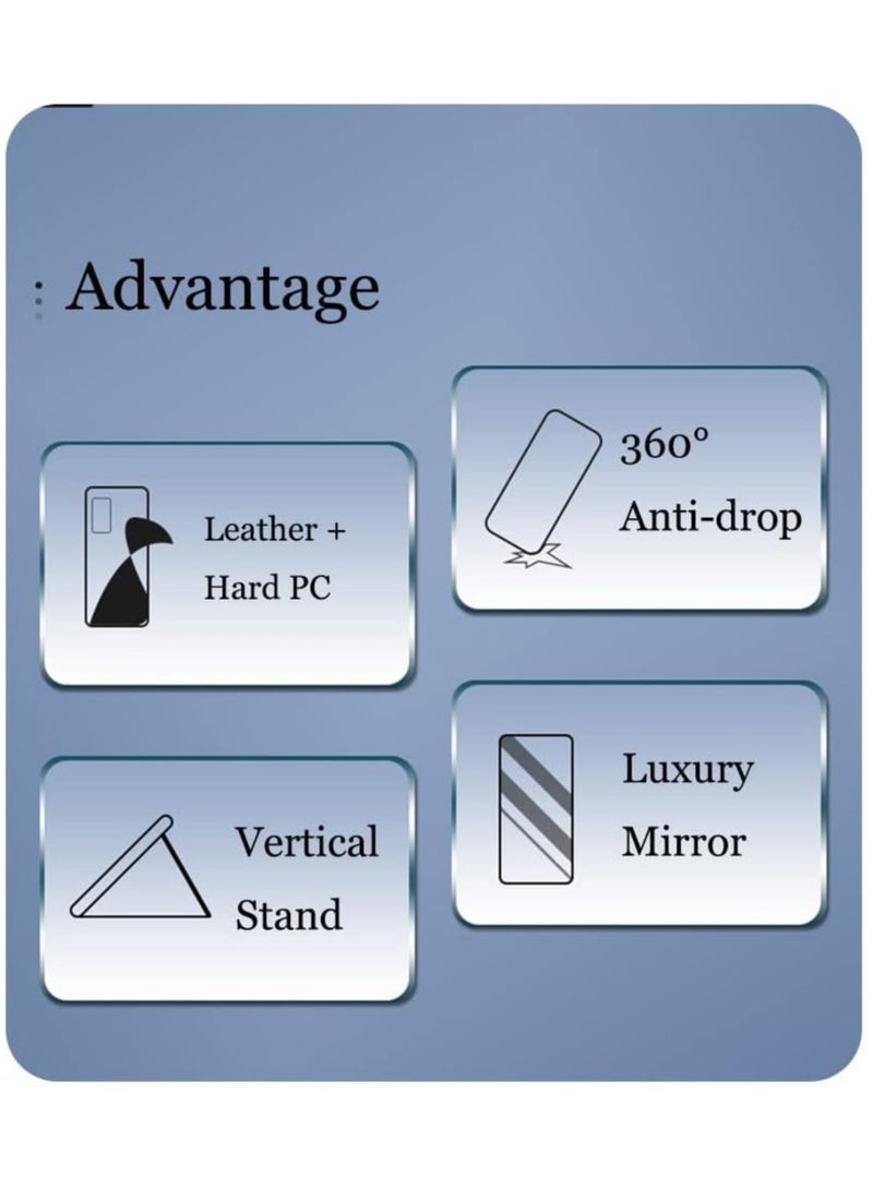 عام "غلاف فاخر مذهّب لجهاز Samsung Galaxy Z Fold 7 5G - مع نافذة عرض واضحة وحامل قلاب، حماية كاملة للجسم مقاومة للصدمات" - Image 5