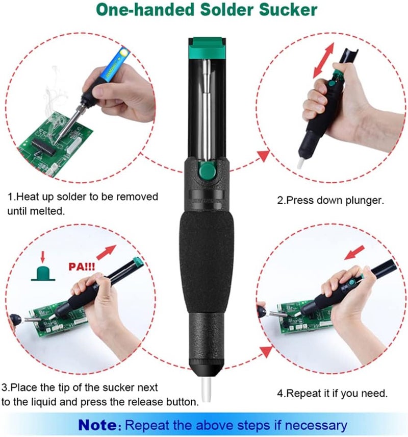 Beauenty Electric Soldering Iron Kit 90W 220V Soldering Gun, Lcd Digital Adjustable Temperature Soldering Iron With Tool Kit, Multimeter Desoldeirng Pump Soldering Iron Tips Tin Pen Welding Tool (Eu) - Image 5