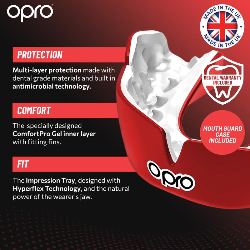 OPRO Instant Custom-Fit Mouth Guard â€“ Dentist-Grade Comfort â€“ Moldable Sports Mouthpiece for Boxing, Wrestling, MMA, Lacrosse & UFC â€“ Impact-Resistant Gum Shield with Case â€“ (Black/White, Adult) - Image 3