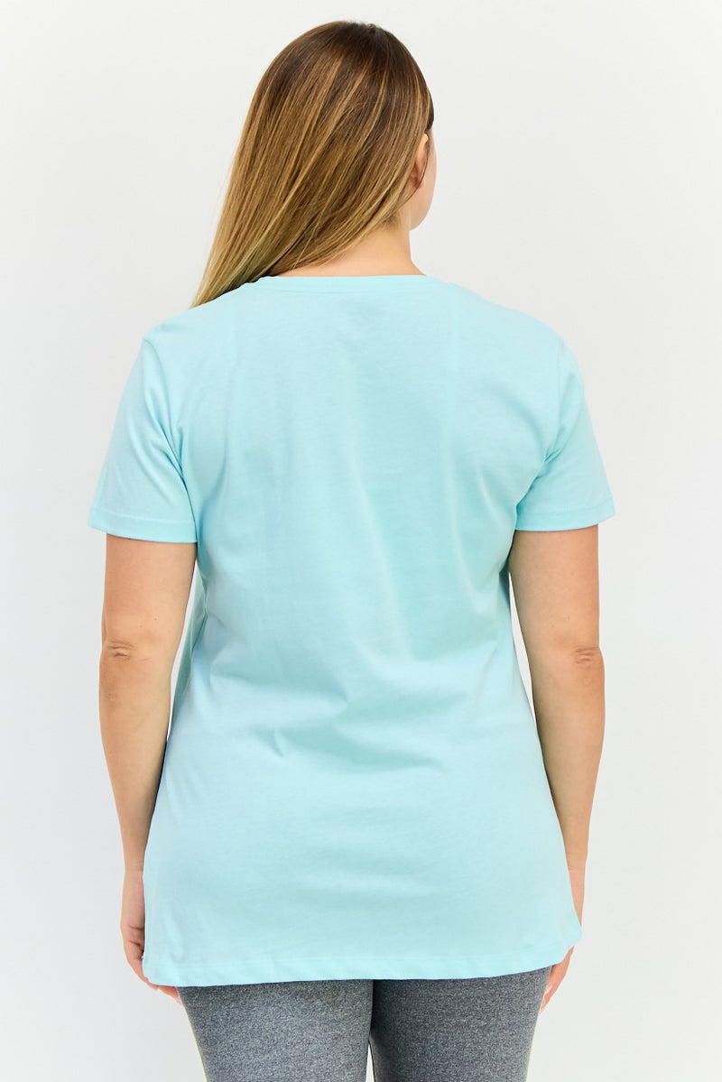 FILA Women Sportswear Fit Short Sleeve Outdoor T-Shirt, Turquoise - Image 3