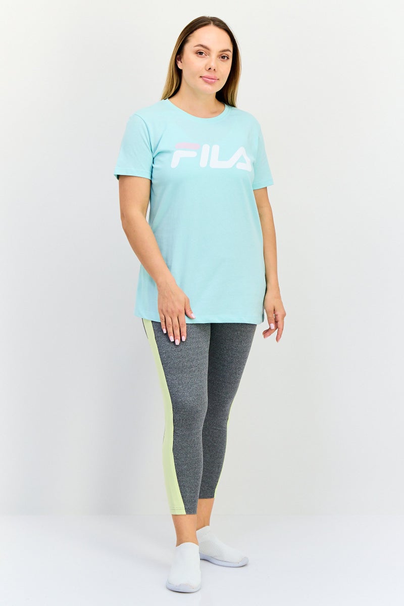 FILA Women Sportswear Fit Short Sleeve Outdoor T-Shirt, Turquoise - Image 2