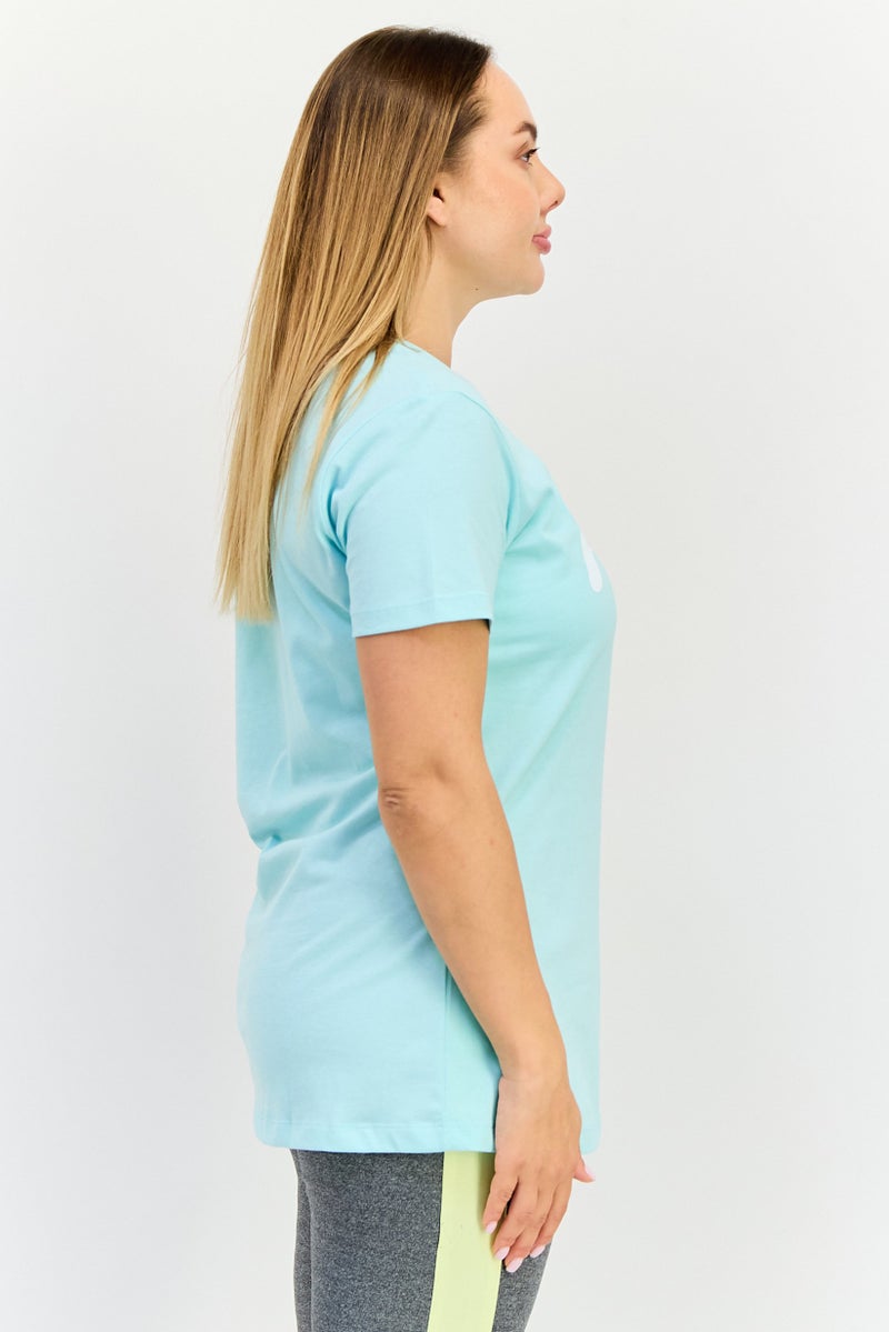 FILA Women Sportswear Fit Short Sleeve Outdoor T-Shirt, Turquoise - Image 4