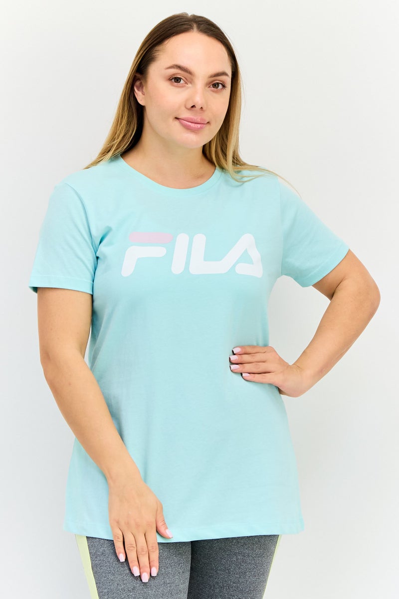 FILA Women Sportswear Fit Short Sleeve Outdoor T-Shirt, Turquoise - Image 1