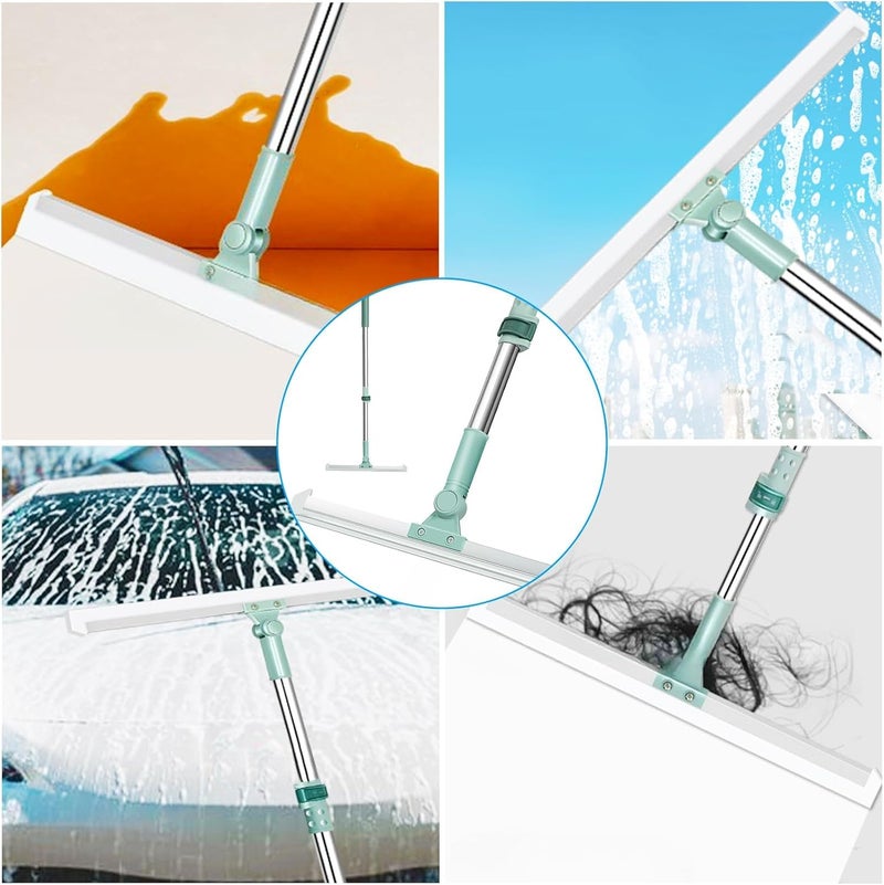KASTWAVE Single & bulk storage compatible Floor Mop Broom Window Squeegee, Squeegee Shower Floor, with Telescopic Handle(74-120 cm), Water Wiper Window Glass Sweep Brush, Squeegee for Bathroom Floors, Windows, Mirrors, Pet Hair Daily universal pick - Image 3