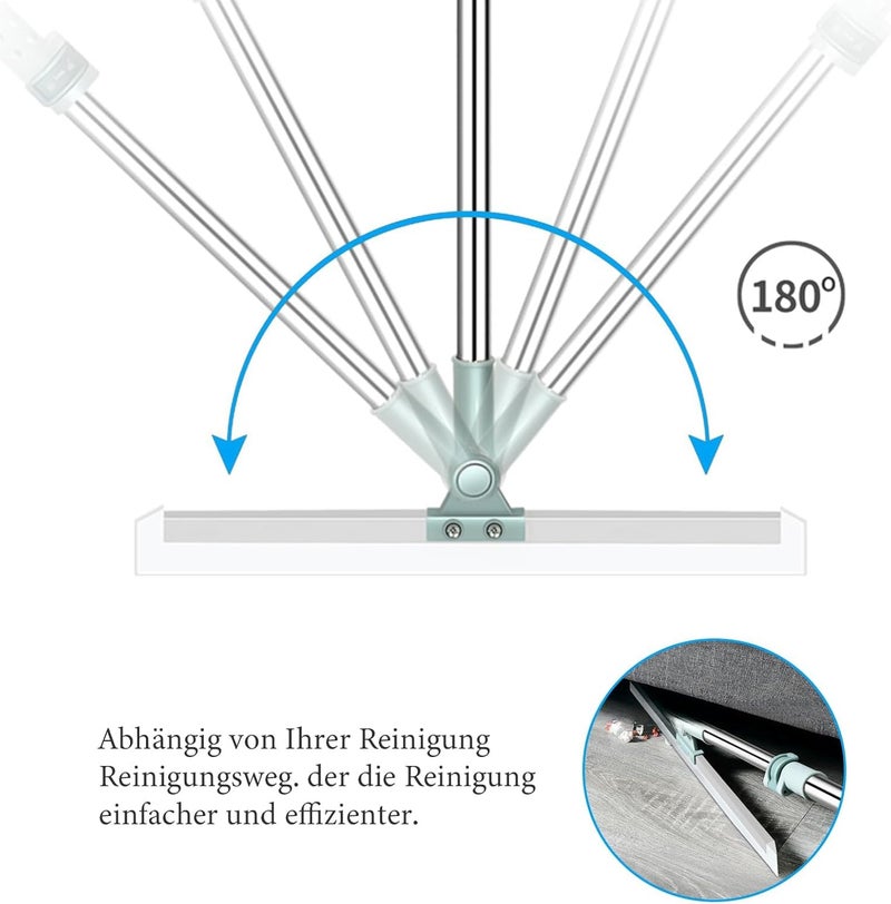KASTWAVE Single & bulk storage compatible Floor Mop Broom Window Squeegee, Squeegee Shower Floor, with Telescopic Handle(74-120 cm), Water Wiper Window Glass Sweep Brush, Squeegee for Bathroom Floors, Windows, Mirrors, Pet Hair Daily universal pick - Image 5