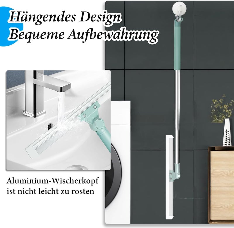 KASTWAVE Single & bulk storage compatible Floor Mop Broom Window Squeegee, Squeegee Shower Floor, with Telescopic Handle(74-120 cm), Water Wiper Window Glass Sweep Brush, Squeegee for Bathroom Floors, Windows, Mirrors, Pet Hair Daily universal pick - Image 4