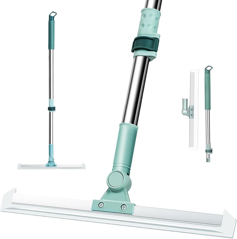 KASTWAVE Single & bulk storage compatible Floor Mop Broom Window Squeegee, Squeegee Shower Floor, with Telescopic Handle(74-120 cm), Water Wiper Window Glass Sweep Brush, Squeegee for Bathroom Floors, Windows, Mirrors, Pet Hair Daily universal pick - Image 1
