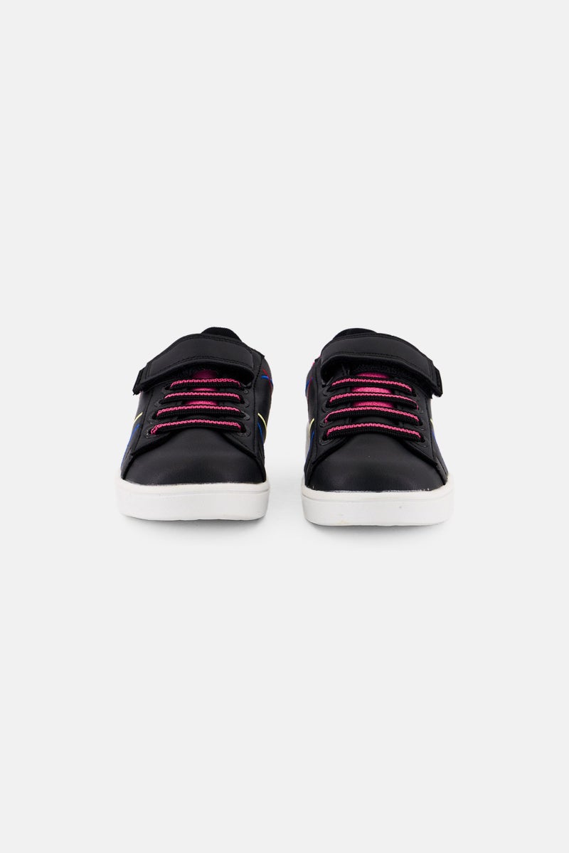 UNITED COLORS OF BENETTON Kids Girl Trap Velcro Closure Casual Shoes, Black  - Image 2