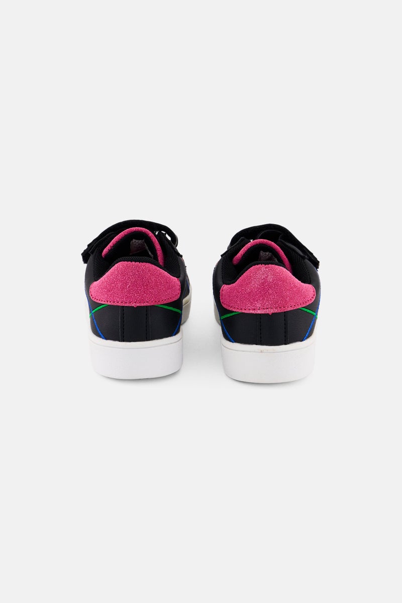 UNITED COLORS OF BENETTON Kids Girl Trap Velcro Closure Casual Shoes, Black  - Image 4