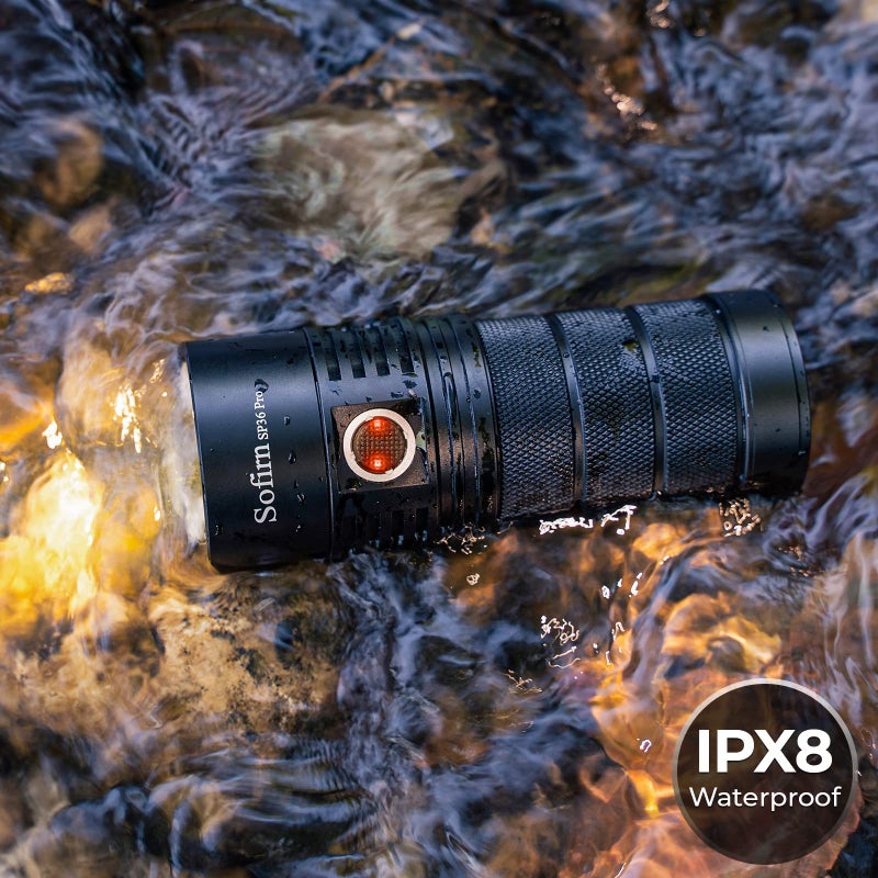 sofirn SP36 Pro Rechargeable LED Flashlight 8000 Lumens max, Powerful Flashlight with 4X SST40 6500K LED Anduril UI2, IPX8 Waterproof, for Emergencies Camping (SP36 Pro-Kit) - Image 3