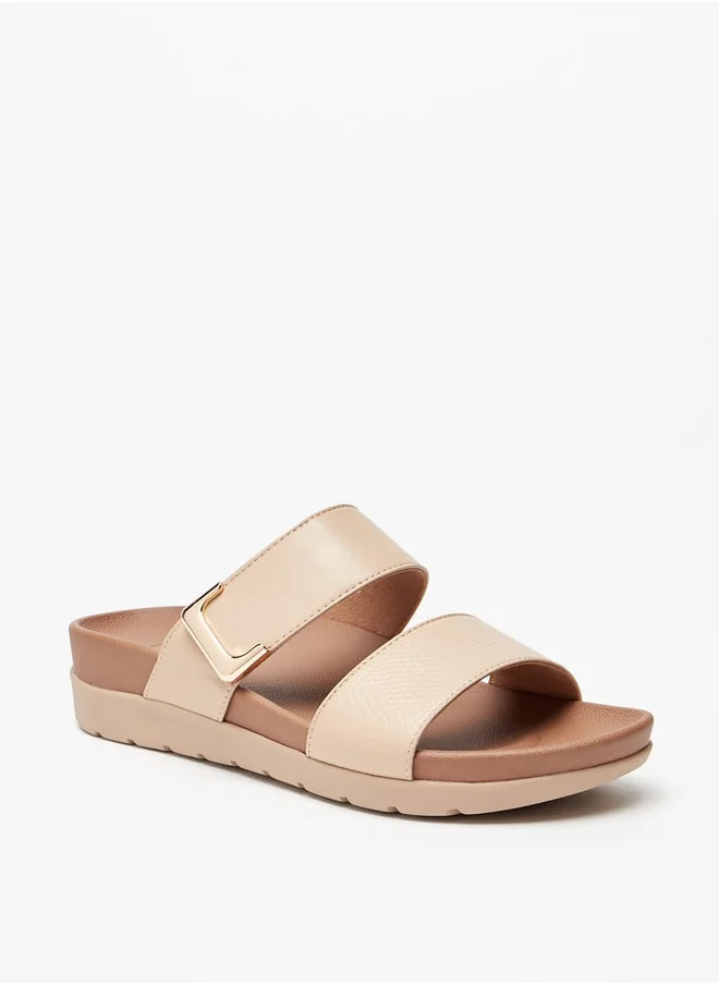 لو كونفورت Women's Textured Slip-On Sandals